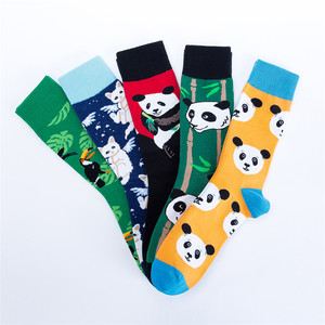 卸売メンズレディースラージビッグサイズパンダドレスソックスコットンファッションクルーソックス
