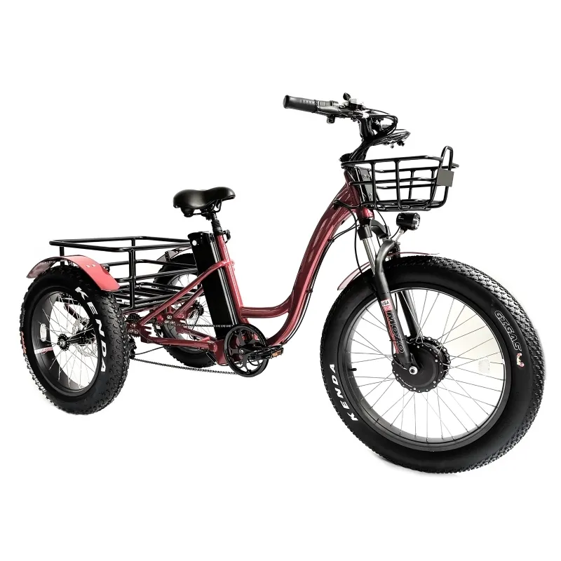 Cemoto-triciclo para adulto de 24 pulgadas, 3 ruedas de Bajo paso, marco de aluminio, cesta de carga, bicicleta eléctrica de varios colores, nuevo