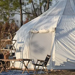 Açık kamp yürüyüş büyük belle tienda tatil pamuk tuval yurt zelt lüks kubbe glastarry yıldızlı çan çadır 2 kişi için