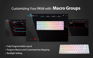 Royal Kludge RK68 all'ingrosso ufficio portatile senza fili lightning programmabile ps4 arabo tab meccanico ricaricabile tastiera pc - Product Image 6