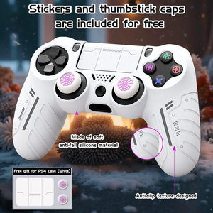 Jemdo for PS5コントローラステッカープラスジョイスティックキャップ、<span class=keywords><strong>EVA</strong></span>ソフトアンチスクラッチ、アンチ汗、滑り止めゲームハンドルステッカー