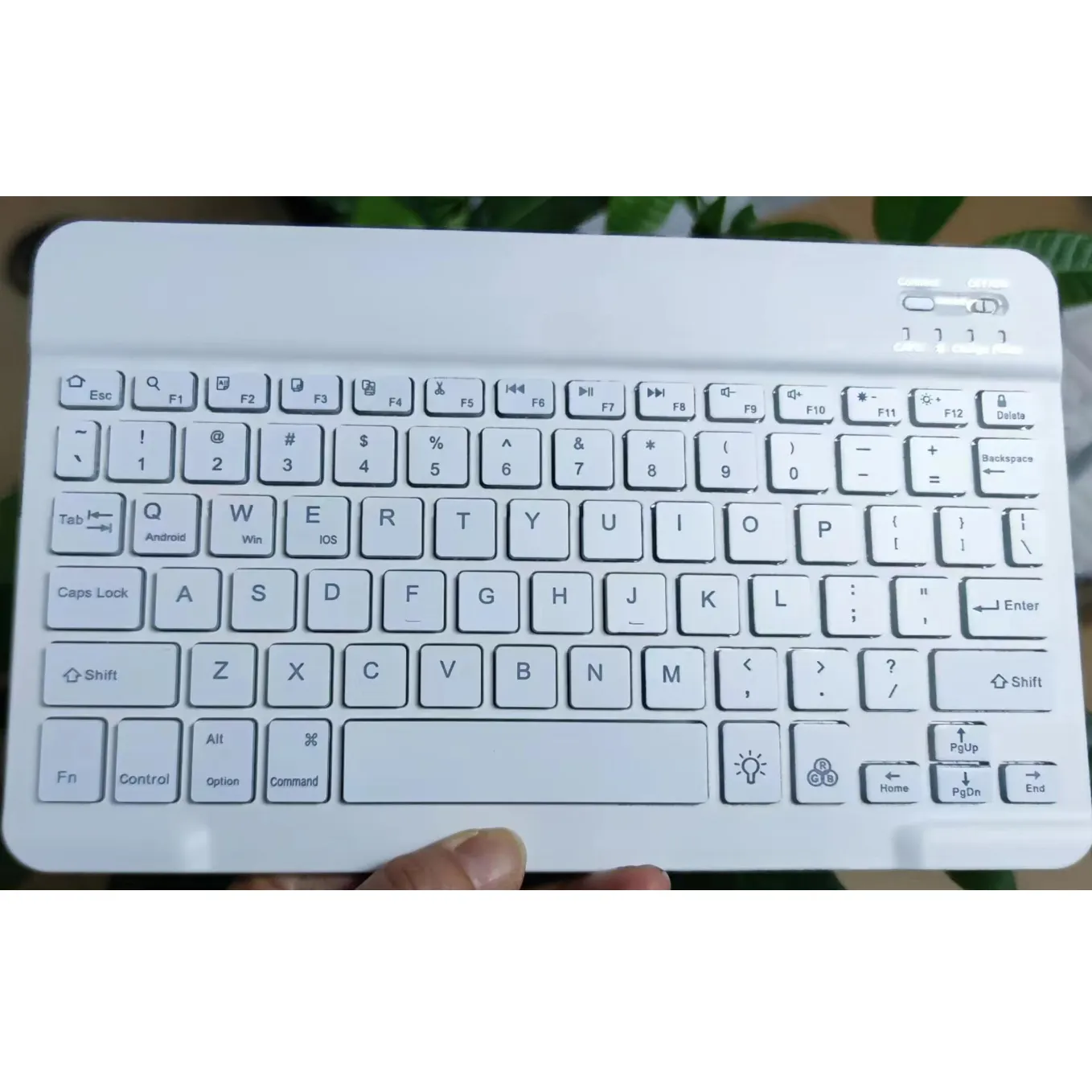 10 "wiederauf ladbare universelle tragbare schlanke drahtlose Bluetooth-Tastatur für iPad/iPhone/Tablet 7-Farben-Hintergrundbeleuchtung und Dual-Mode-Maus