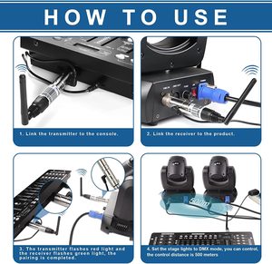 Groothandel Dmx512 Draadloze Bewegende Lichten Podium Verlichtingseffect <span class=keywords><strong>Controller</strong></span> Signaalzendontvanger Voor Batterijverlichting - Product Image 5