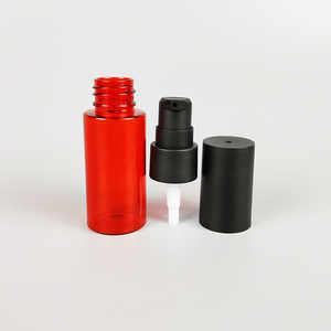 Supplier <strong>Red</strong> Color Empty 1oz Cylinder Round Plastic Bottle Package PET Sprayer Bottle Package for Cosmetic 30ml