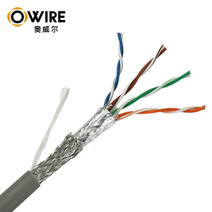 Trong nhà SFTP CAT5E 24AWG đồng nguyên chất Cáp <span class=keywords><strong>Ethernet</strong></span> RJ45 kết nối 350MHz băng thông nhôm lá + bện che chắn PVC/LSZH - Product Image 5