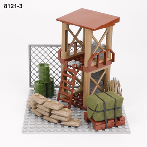 Modelos militares en miniatura Centro de comando táctico Defensa Bunker Escena Juego de construcción Placa base Campamento del ejército Juguete Bloque de construcción