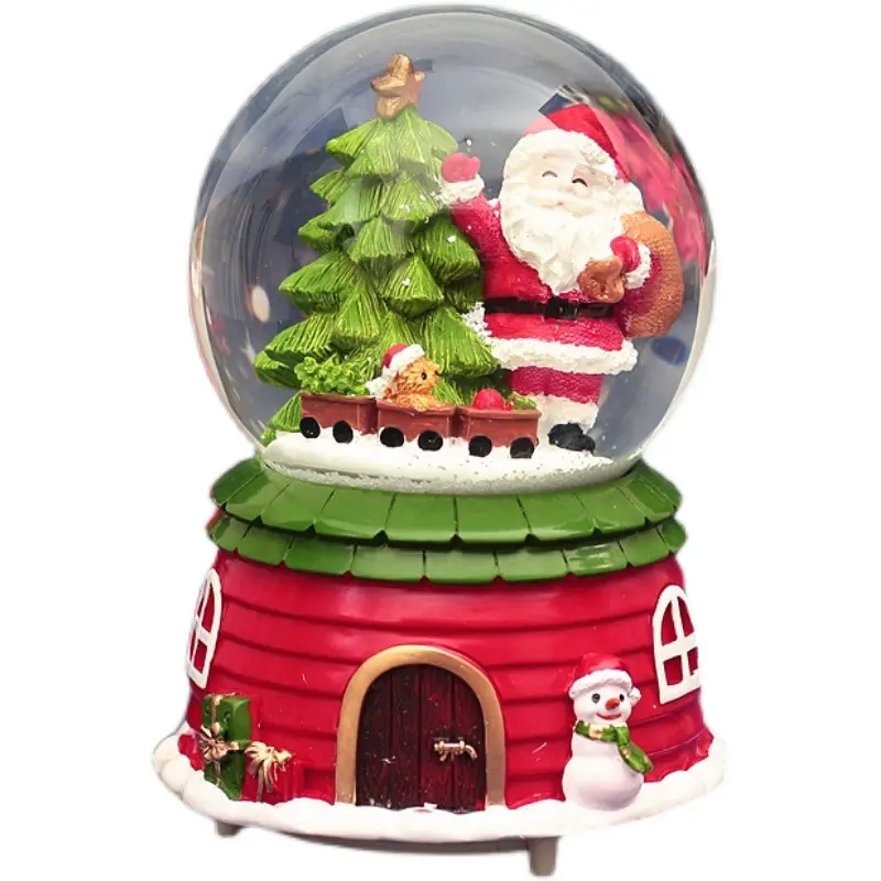Papai Noel bola de cristal boneco de neve decoração led fornece fabricantes