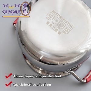Tangba ชุดเครื่องครัวสแตนเลสสตีลลึกความจุมาก, หม้อทำอาหารโลหะอเนกประสงค์หม้อสแตนเลส - Product Image 4