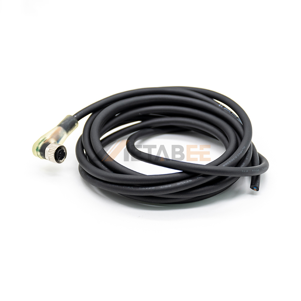 M8 Femelle Angle Droit avec Indicateur LED, Capteur PNP/NPN