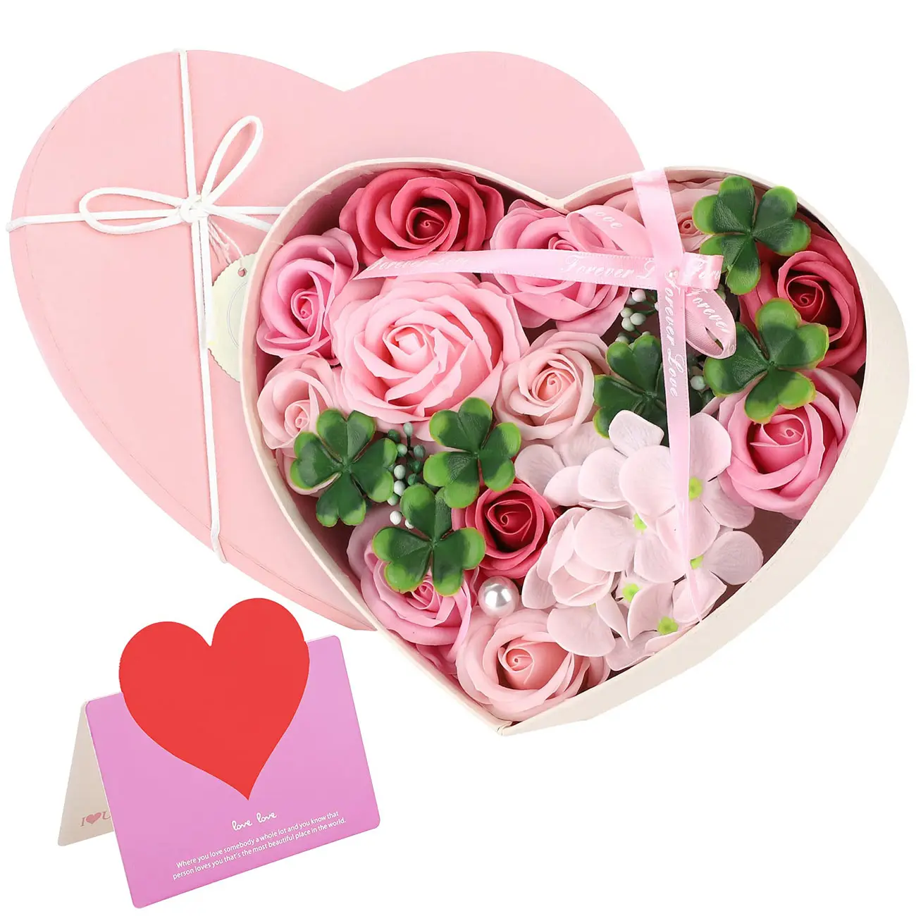 Caja de regalo de flores para Día de la madre, rosa de jabón Artificial preservada para siempre, regalo de flores para el Día de San Valentín, Día de los profesores