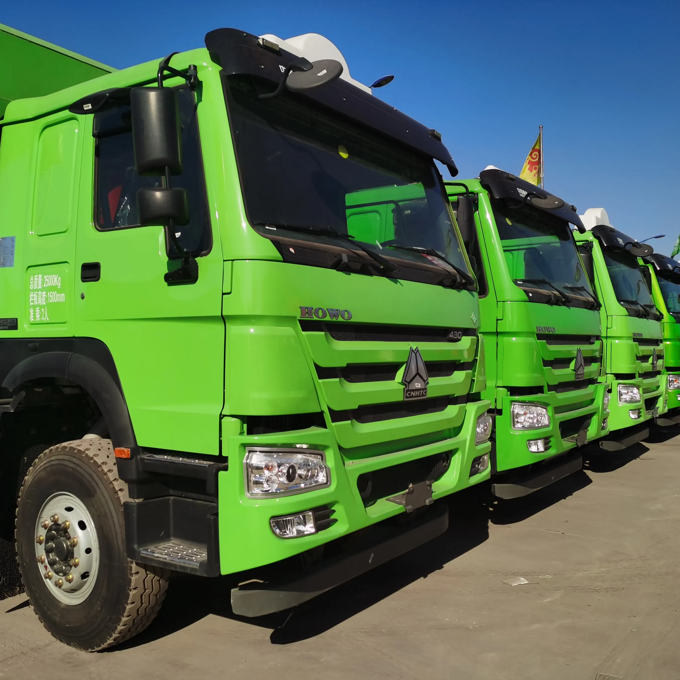 Camión volquete usado sinotruk 6x4 10x6, camión volquete usado howo 20m3, camión volquete de extremo 1200R24 en venta en china