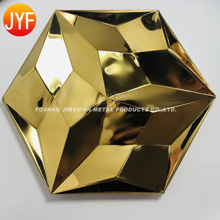 H611 Fast Delivery Irregular Shape Stainless Steel Glossy Gold Mosaic For Sale