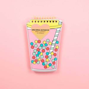 Taccuino rilegato a spirale del PVC gonfio del Mini cuore variopinto di progettazione su ordinazione dell'alimento del cuore dell'arcobaleno di LABON - Product Image 2