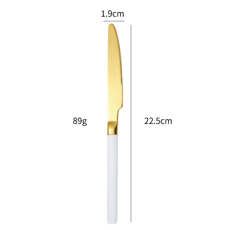 couteau de table en or blanc