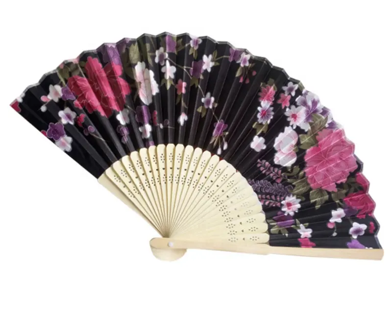 Portatile Del Fiore di Seta Pieghevole Fan Mano 50 pcs di Cerimonia Nuziale di Favore Fan Mestiere Di Bambù Signore di stile Giapponese Fan