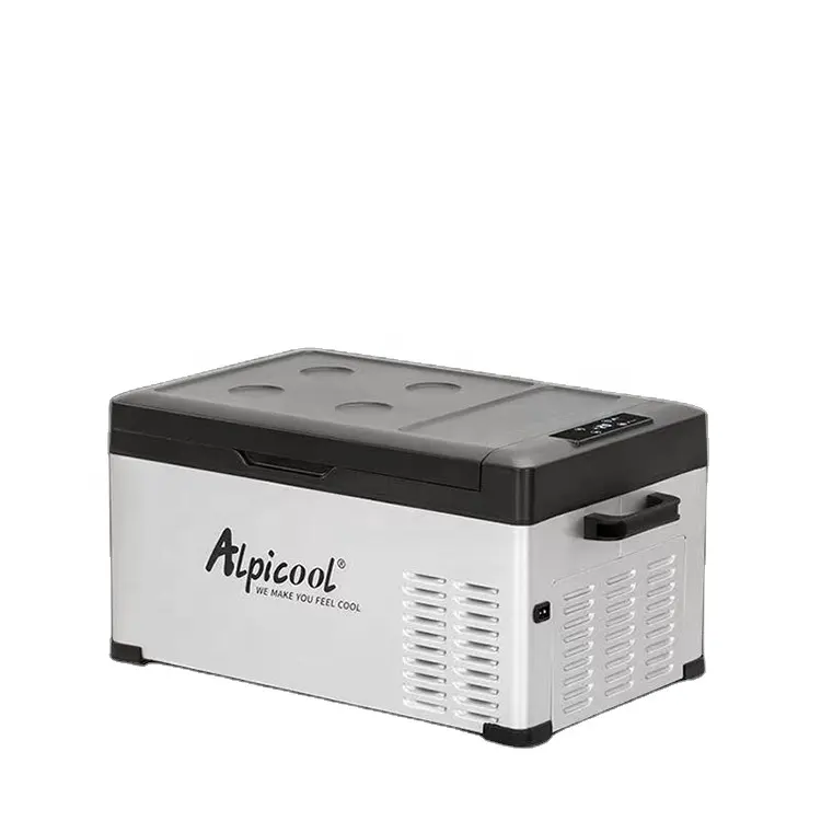 Refrigerador de carro 12 volts, refrigerador portátil 30L com rodas, zona dupla, compressor portátil para dirigir com adaptador AC