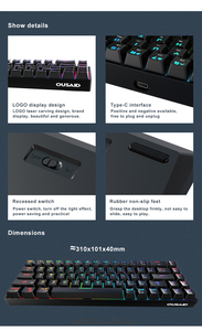 Teclado mecánico DK68 RGB, retroiluminación de varios colores, luminoso, 68 teclas, para juegos de pc - Product Image 6