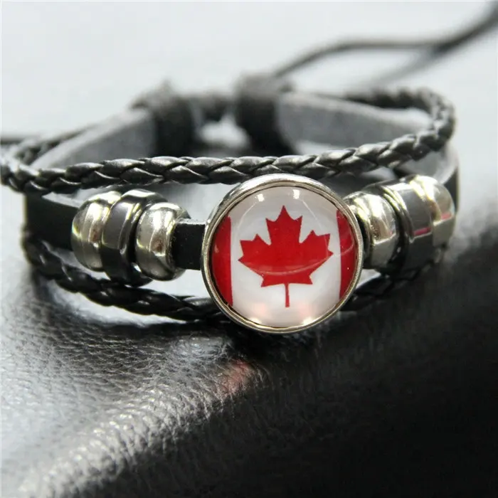 Men New Stainless Steel Ankle Bracelet, Canada Flag Bracelet