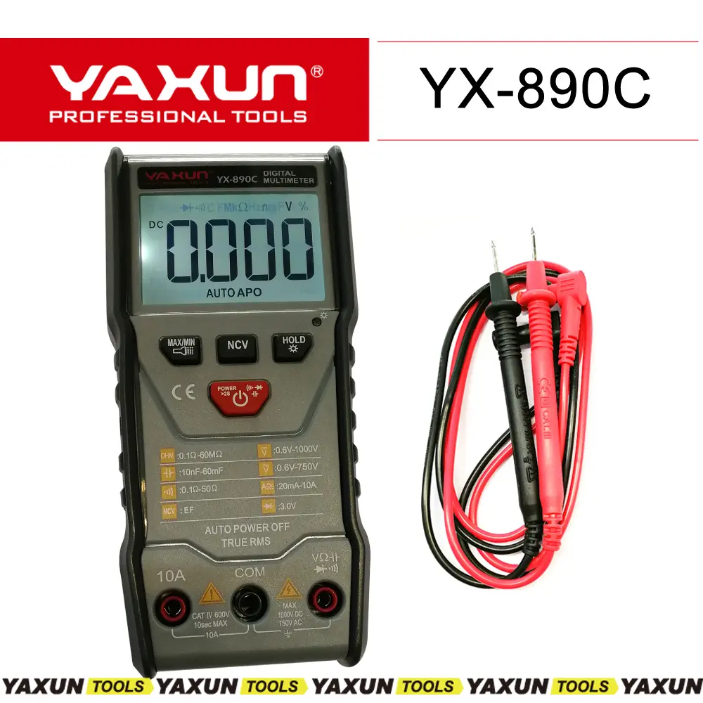 YAXUN YX890C de reparación de teléfono específico autonomía digital mini multímetro NCV verdadero RMS TRMS 5999 Medición de AC/VC actual voltios etc.