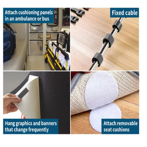 Super-Adhesive Hook and Loop Back Glue Nylon Elástico Resistente ao Calor para Sapatos Custom Size Dot Pattern
