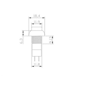 12mm 2 PIN momentaneo auto-Reset nero tondo interruttore a pulsante in plastica in acciaio inox IP67 1A/3A Max corrente funzione on off - Product Image 2