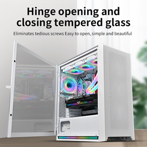 Funda de PC para juegos ATX de alto rendimiento SNOWMAN con vidrio templado de iluminación RGB personalizable y sistema de refrigeración avanzado - Product Image 2