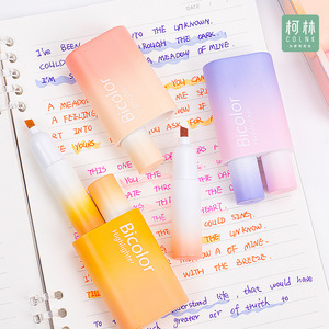 Color de ojos, dos colores, resaltador de dos cabezas, cabeza suave, cambio gradual, marcador de alto valor, los estudiantes usan el color para dibujar puntos clave - Product Image 1
