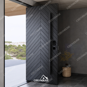 Çin'den cam özel güvenlik girişi ile yüksek kalite dayanıklı Modern anti-hırsızlık katı ahşap ön kapı - Product Image 3