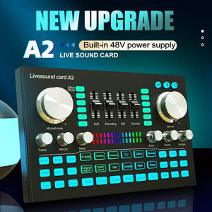 Tarjeta de sonido de interfaz de audio profesional A2 de 12 horas con cambiador de voz USB de 48V y 3,5mm para transmisión en vivo y grabación de Youtube - Product Image 3
