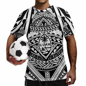 Dropshipping bóng đá đào tạo đồng phục Ngắn Tay Áo Polynesian TRIBE Tattoo Totem với <span class=keywords><strong>guam</strong></span> logo đồng phục bóng đá bóng đá Jersey - Product Image 5