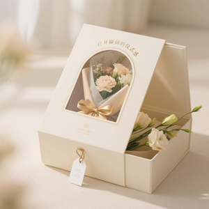 Benutzer definierte Jubiläen Geburtstag Verpackungs ordner Benutzer definiertes Logo Transparente Blumen Geschenk box mit Fenster zum Valentinstag