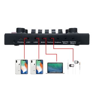 Mezclador de tarjeta de sonido V9, kit de soporte de brazo de micrófono para grabación de Canto de transmisión de estudio en casa - Product Image 2
