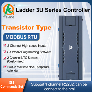 Controlador lógico programable Oshangming 32 DI 32 DO PLC 2 analógico 8 pulsos Modbus Rtu TCP con RS485 RS232 Lan para Servo - Product Image 3