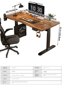 Portable Office <strong>Computer</strong> Desk with High-efficiency Dual-motor <strong>Three</strong>-section Electric Adjustment Ergonomic Lifting Platform - Product Image 6