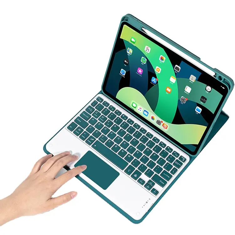 Draadloos Toetsenbord Touch Panel Cover Muis Tablet Case Voor Ipad 10.2 Case Voor Ipad 8 9e Generatie Case Met Potlood Houder