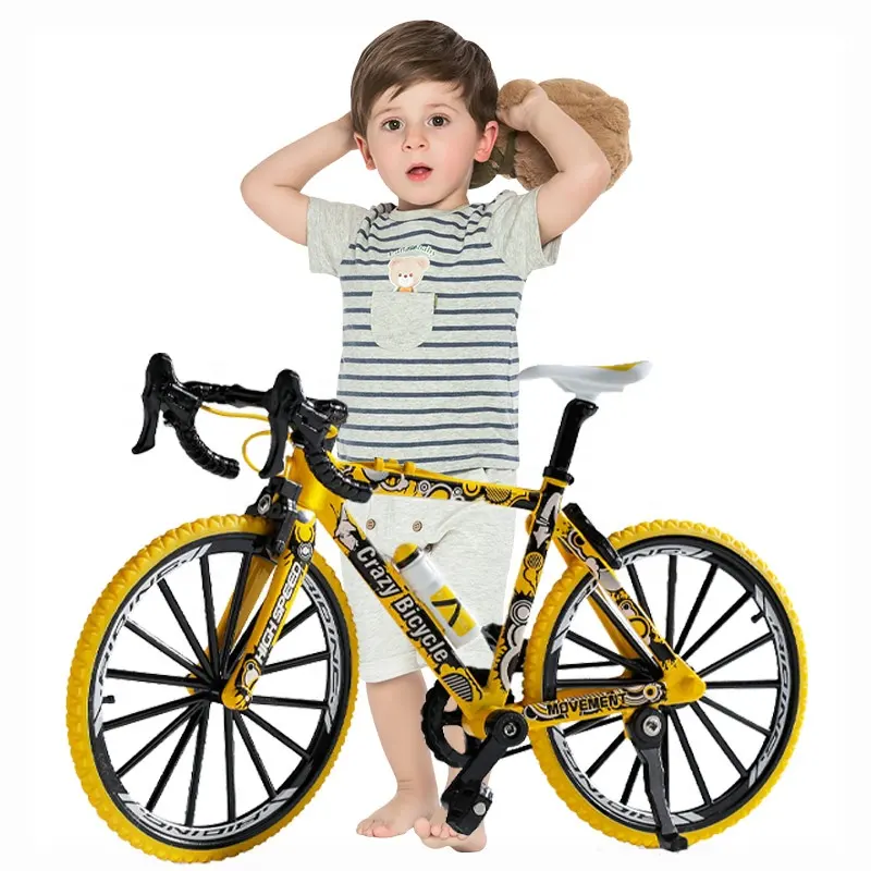 Venda quente supermercado bicicleta modelo brinquedo metal bicicleta diecast brinquedo 12pcs novo modelo bicicleta brinquedo para crianças