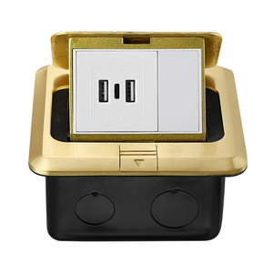 Presa da pavimento USB italiana 16A presa di corrente italiana calibro con doppia USB + spina desktop di rete di ricarica di tipo c - Product Image 2
