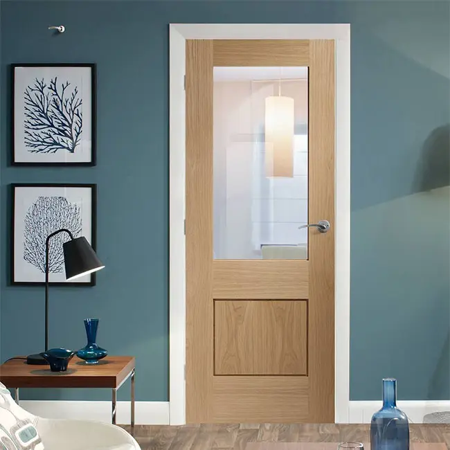 Prima factory wholesale customized commercial interior solid wood door for house decor