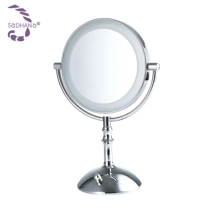 Miroir de maquillage de bureau sans fil ON/OFF Touch Reaction Double Sided 8Inch Makeup Mirror