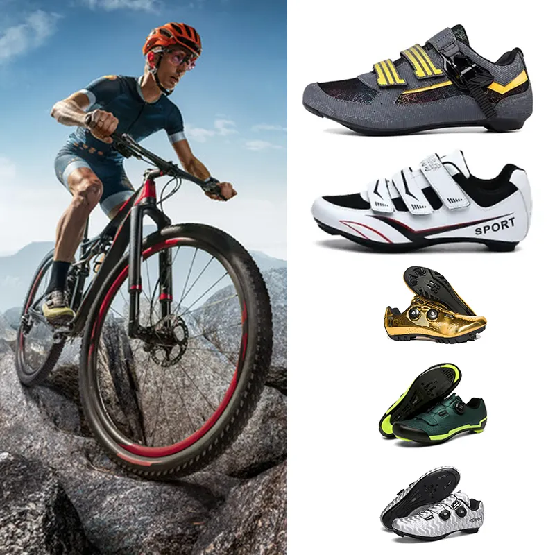 Zapatos de ciclismo para uso en interiores y exteriores, zapatillas de ciclismo de montaña, resistentes al agua