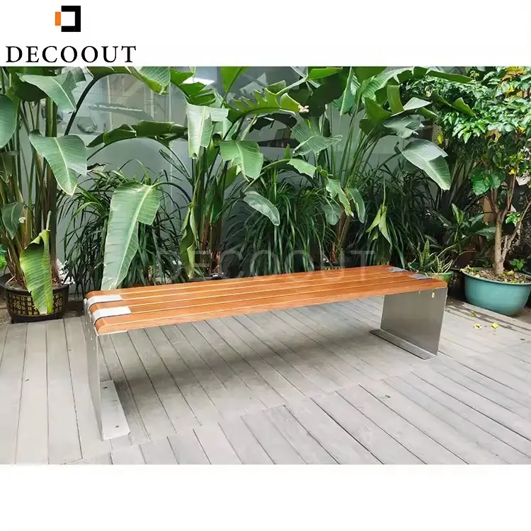 Factory Price Patio Furniture Outdoor 3 Seater Aluminum Frame Merbau Wood Garden Park Bench