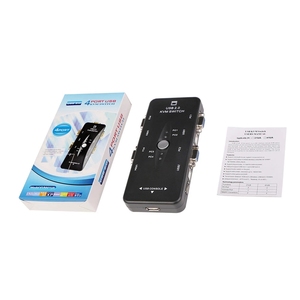 4-Port <strong>KVM</strong> <strong>Switch</strong> Box with USB VGA Cables Plug and Play Computer Monitoring Keyboard Mouse Connections in Stock!