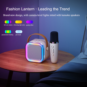 Mini Karaoke Player Sound Box Hifi Loud Microphone Small RGB Led Light Bluetooth Speaker Wireless with Mike Portable Home - Product Image 6