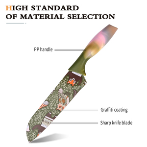 Thiết Kế Mới Dao Nhà Bếp Thiết Lập Không Dính Tráng Thép Carbon Đầu Bếp Dao Santoku Dao PP Xử Lý Với Vỏ Bọc - Product Image 3