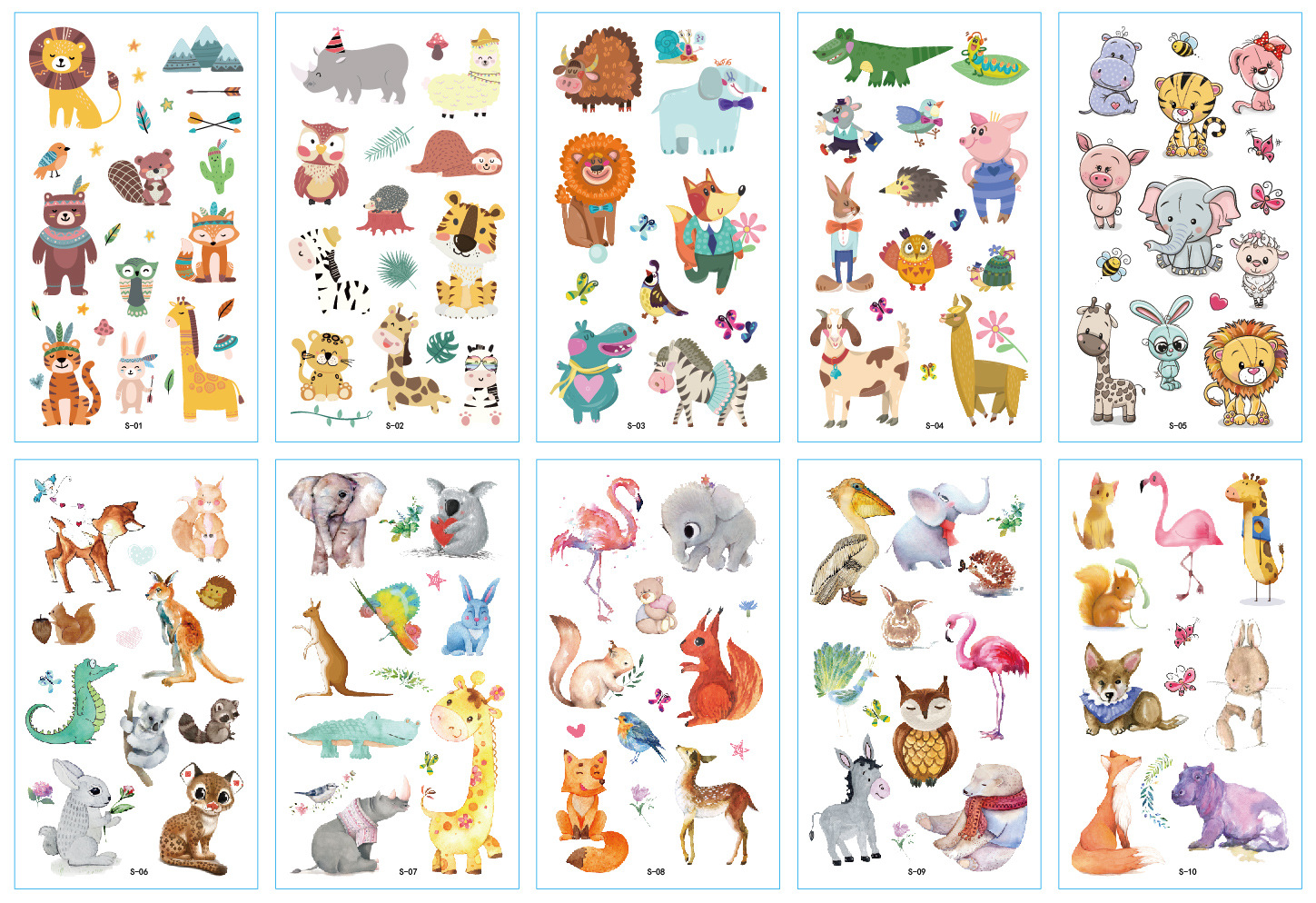 Animales de dibujos animados