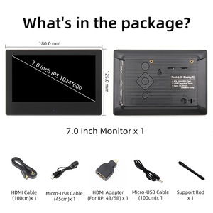 7-Zoll-Raspberry PI HD/MI-Display IPS 1024*600 kapazitiver Touchscreen mit Gehäuse