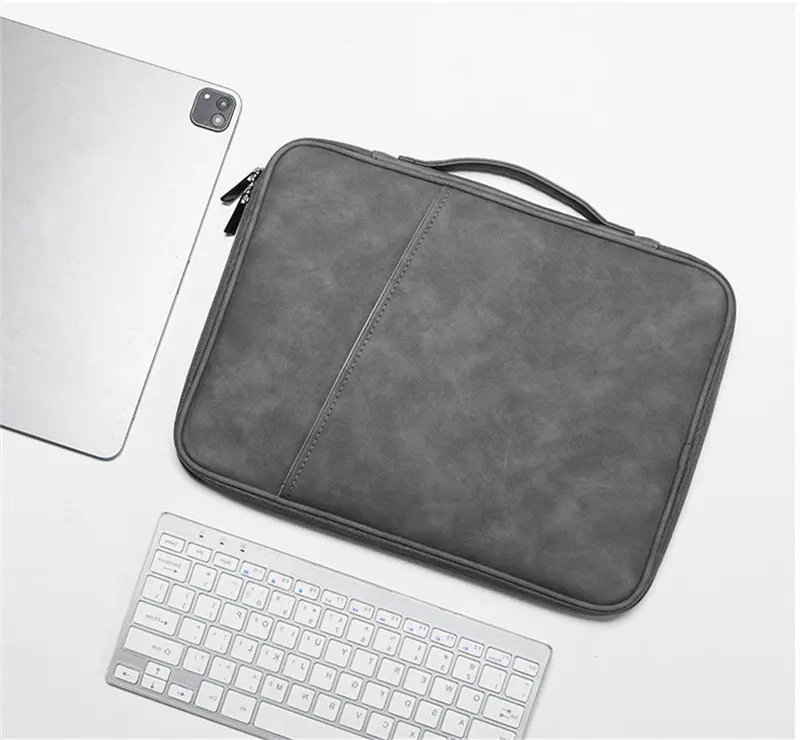 Bolsa para iPad Air 4 5 10.9 Pro 11 10.2 12.9 10th PU pele de couro impermeável Bolsa de manga Tablet para macbook 11 13 polegadas