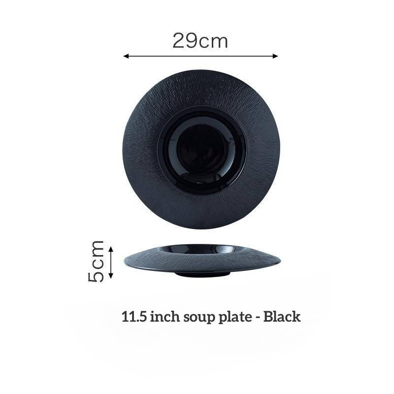 11 pulgadas plato de sopa negro (embalaje a granel)