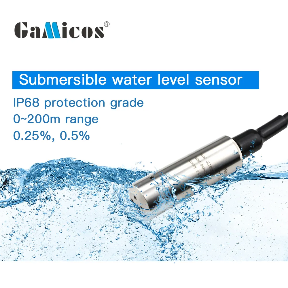 Glt500 instrumentos de medição submersível, nível 0 ~ 200m, transdutor de nível de água