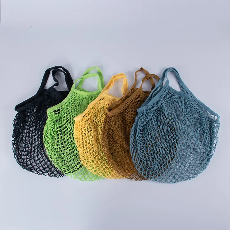 Grocery Shopping Tote Mesh Net Bag for Fruit Vegetable, String Bags Custom Mini Small Eco Friendly Reusable Organic Cotton AIGE